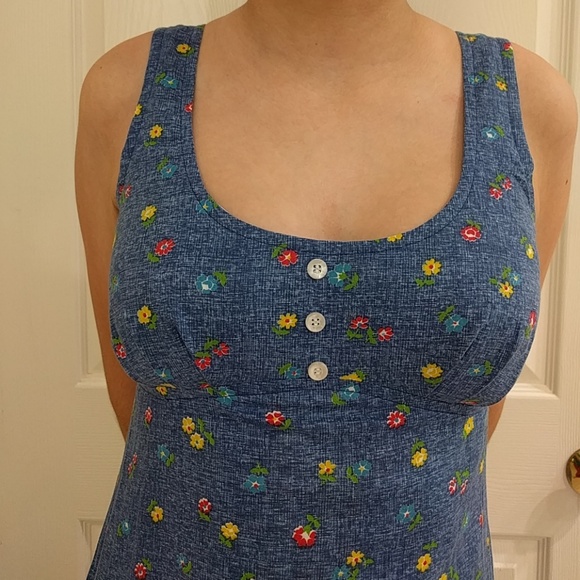 Vintage 1970s Floral Print Maxi Dress Sz xxs - Picture 2 of 8